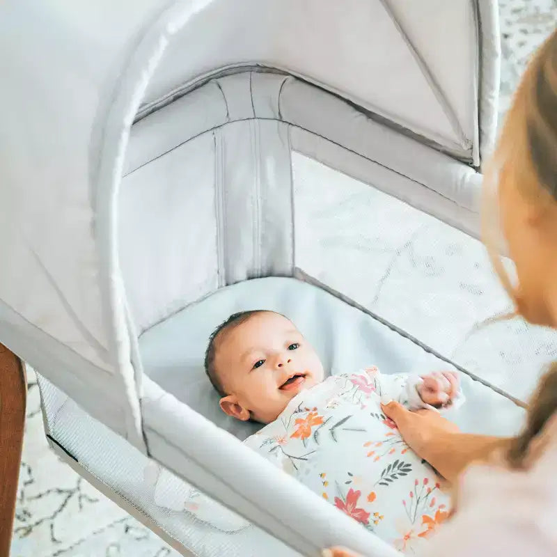 Moïse portable avec capote, côtés en maille et sac de transport, pour nouveau-né de 0 à 5 mois