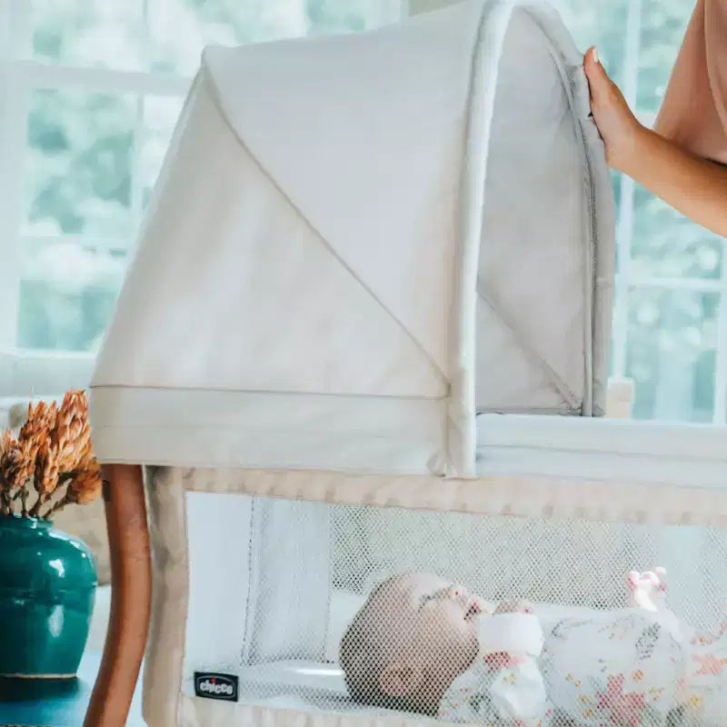 Moïse portable avec capote, côtés en maille et sac de transport, pour nouveau-né de 0 à 5 mois
