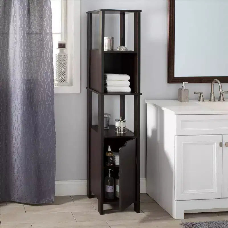 Ambassador Tall Cabinet Espresso - Tout Organiser