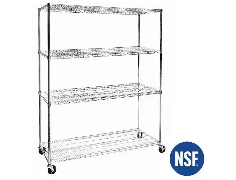 Étagère métallique commerciale à 4 niveaux, 60"x24", certifiée NSF