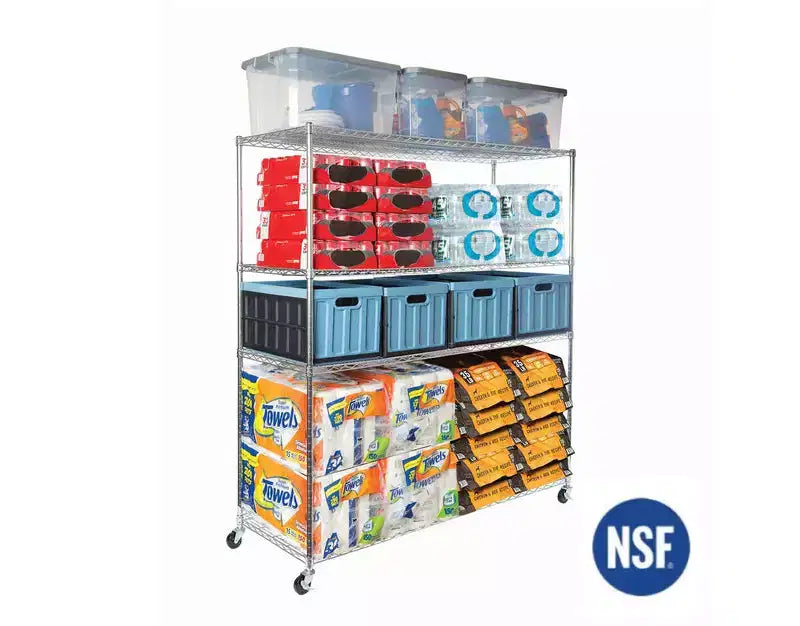 Étagère métallique commerciale à 4 niveaux, 60"x24", certifiée NSF