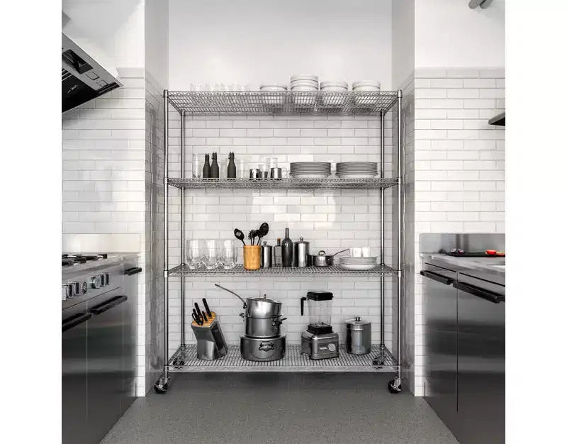 Étagère métallique commerciale à 4 niveaux, 60"x24", certifiée NSF