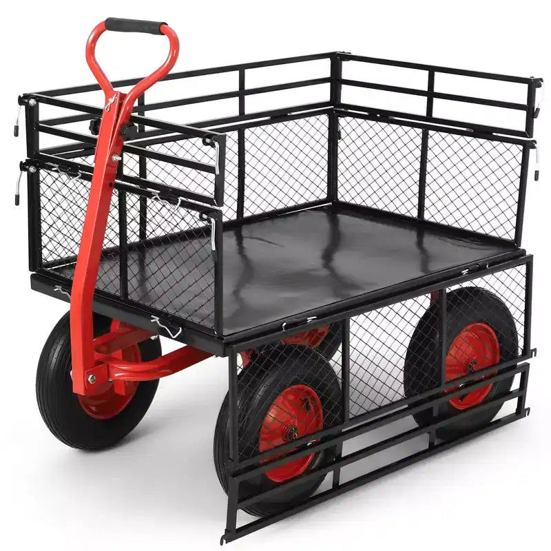 Diable de jardin en acier robuste, 400 kg, roues de 10 pouces