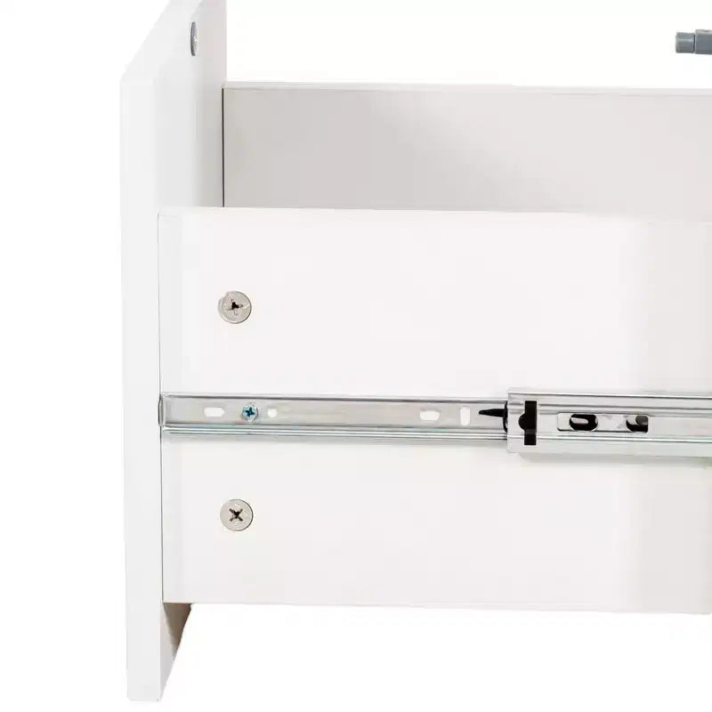 Meuble de rangement moderne de 180 cm de haut avec 2 tiroirs et portes vitrées