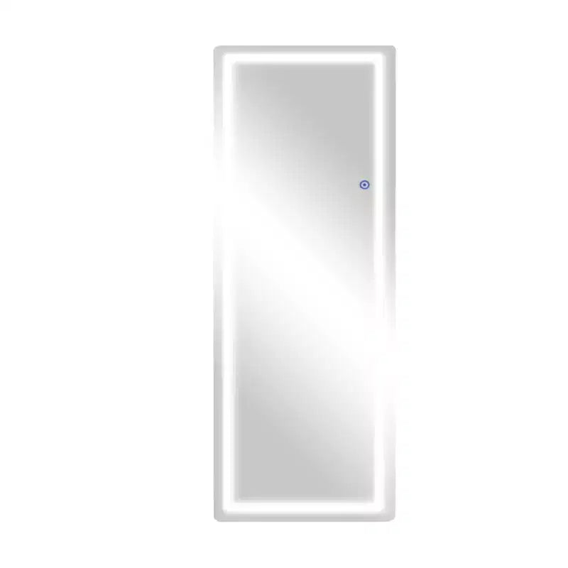 Miroir sans cadre rectangulaire pleine longueur en alliage d'aluminium avec coins arrondis et support pour salon et chambre à coucher, blanc