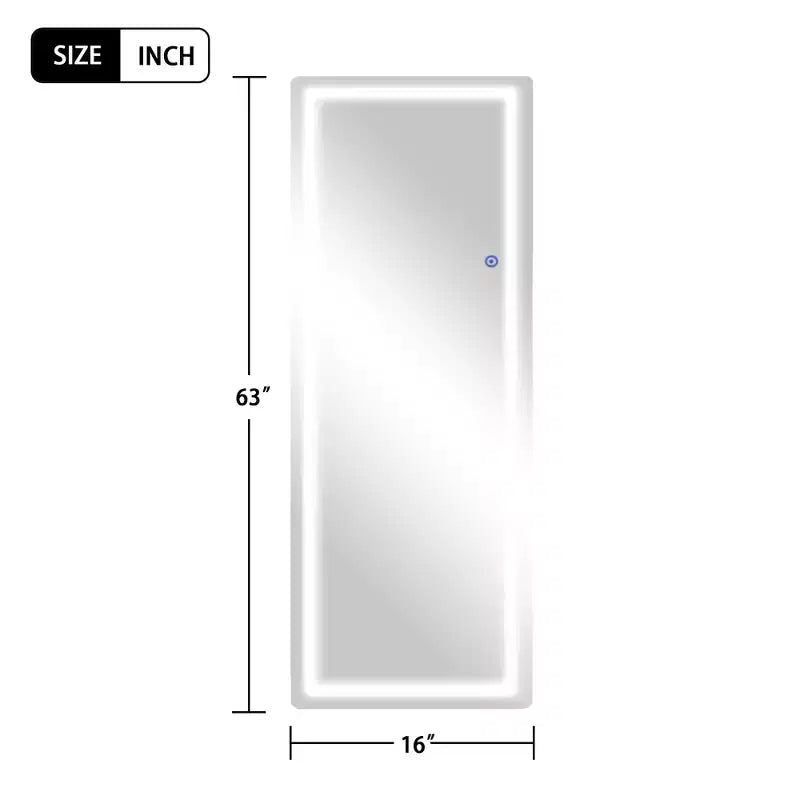 Miroir sans cadre rectangulaire pleine longueur en alliage d'aluminium avec coins arrondis et support pour salon et chambre à coucher, blanc