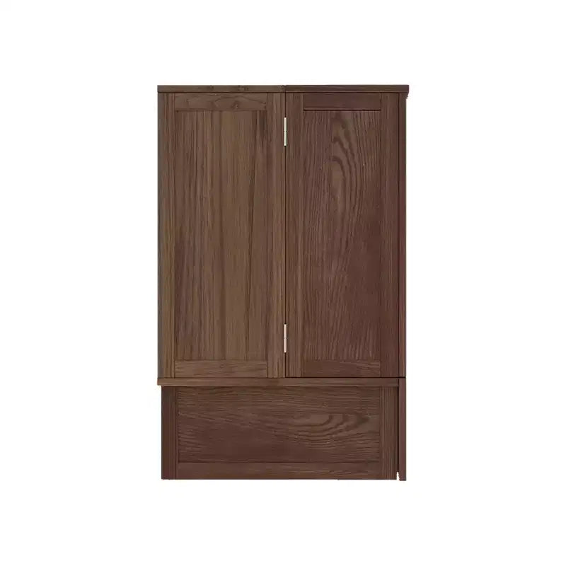 Lit escamotable Queen en bois massif avec chargeur intégré et tiroir robuste
