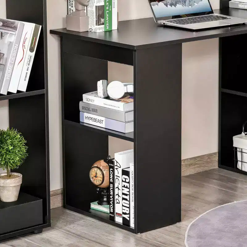 Bureau à domicile avec étagères de rangement à 6 niveaux