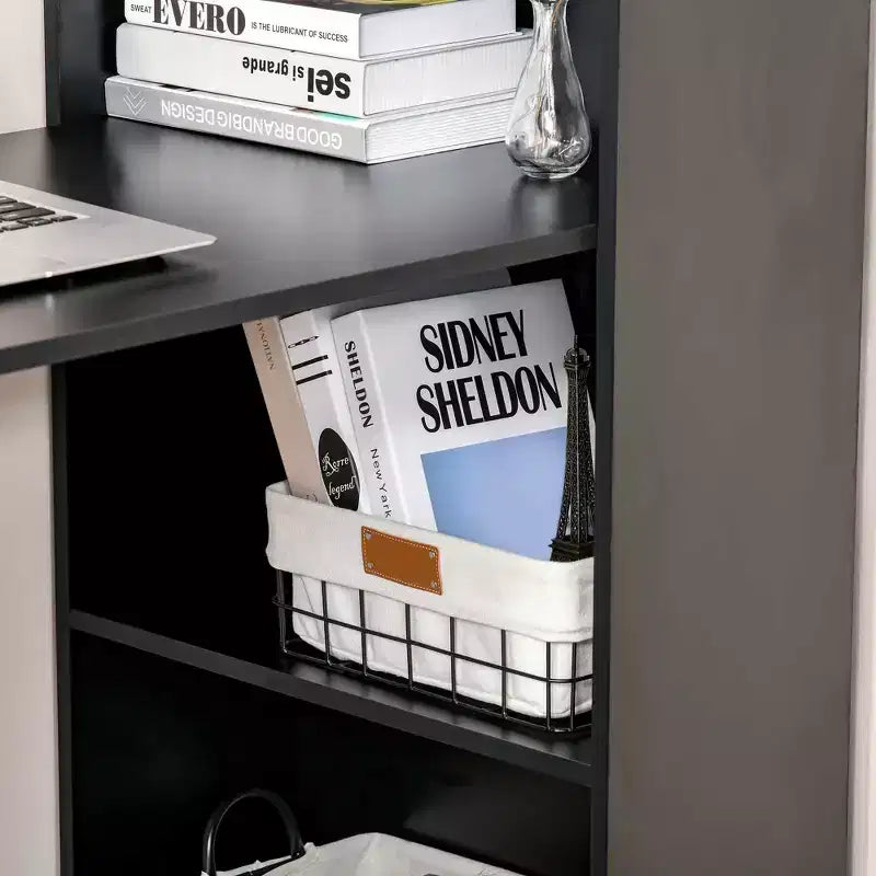 Bureau à domicile avec étagères de rangement à 6 niveaux
