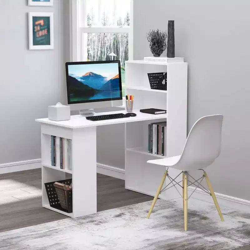 Bureau à domicile avec étagères de rangement à 6 niveaux
