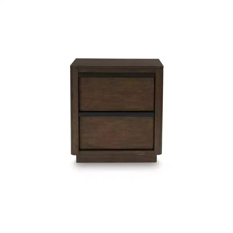 Table de chevet à 2 tiroirs marron foncé