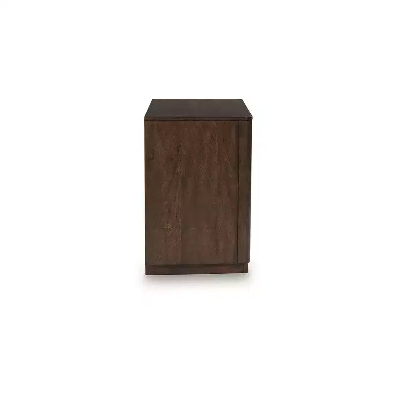 Table de chevet à 2 tiroirs marron foncé