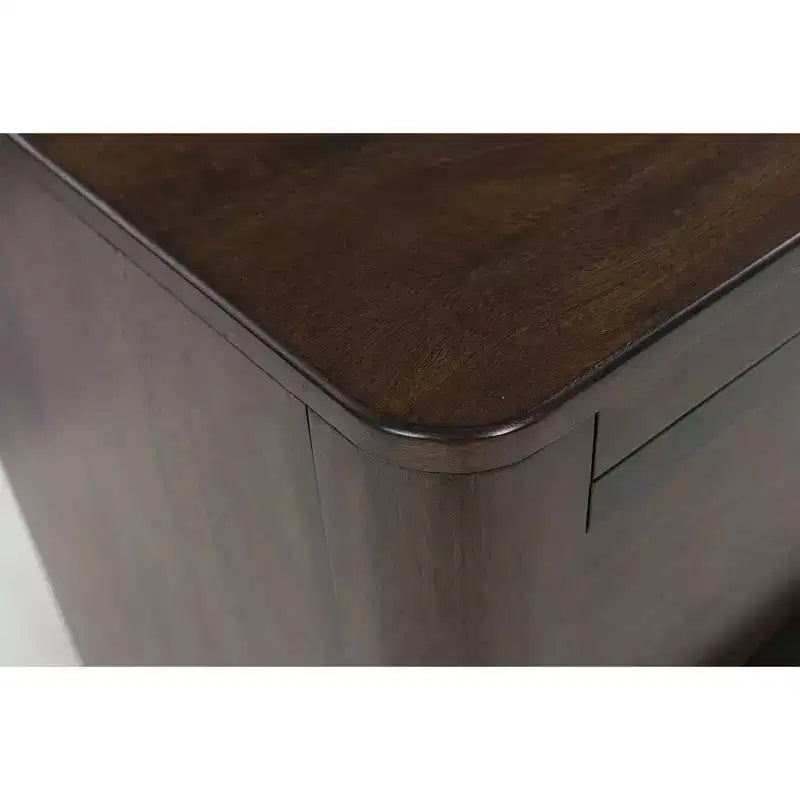 Table de chevet à 2 tiroirs marron foncé