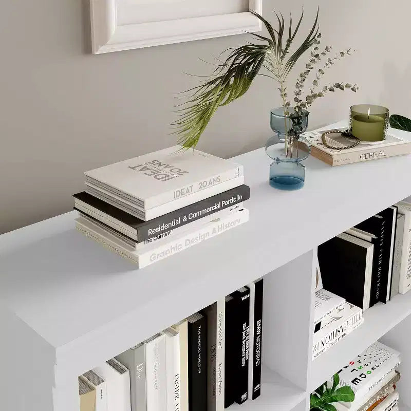 Étagère de rangement à 6 cubes, bibliothèque de 135 cm de haut, étagère de rangement autoportante moderne pour salon, chambre, bureau à domicile