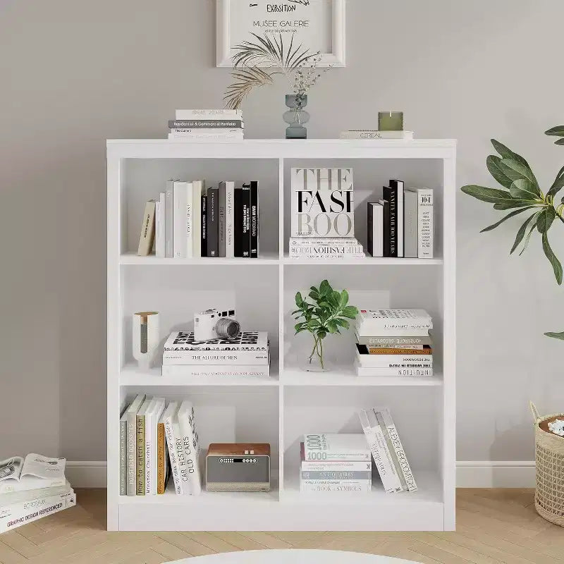 Étagère de rangement à 6 cubes, bibliothèque de 135 cm de haut, étagère de rangement autoportante moderne pour salon, chambre, bureau à domicile