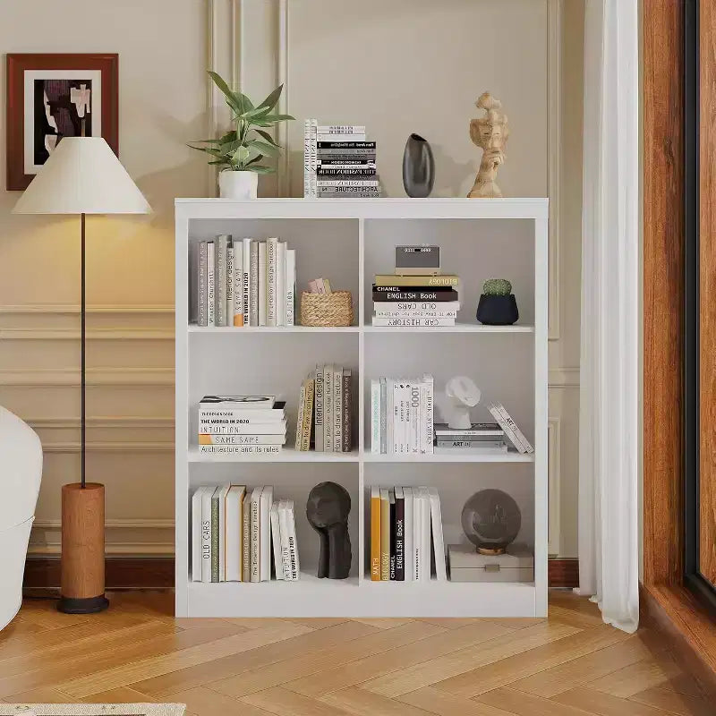 Étagère de rangement à 6 cubes, bibliothèque de 135 cm de haut, étagère de rangement autoportante moderne pour salon, chambre, bureau à domicile