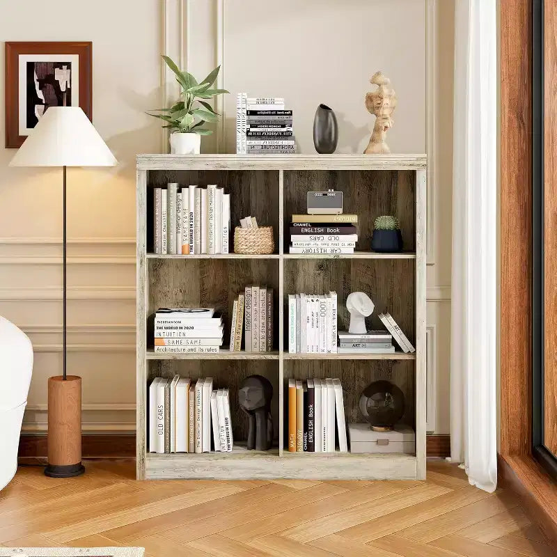 Étagère de rangement à 6 cubes, bibliothèque de 135 cm de haut, étagère de rangement autoportante moderne pour salon, chambre, bureau à domicile
