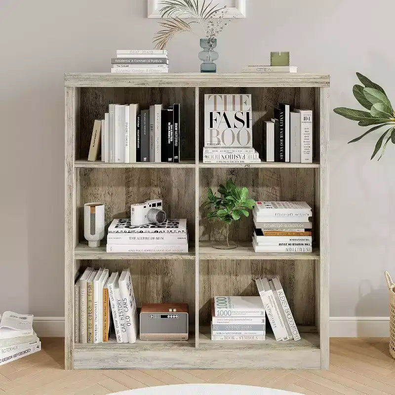 Étagère de rangement à 6 cubes, bibliothèque de 135 cm de haut, étagère de rangement autoportante moderne pour salon, chambre, bureau à domicile