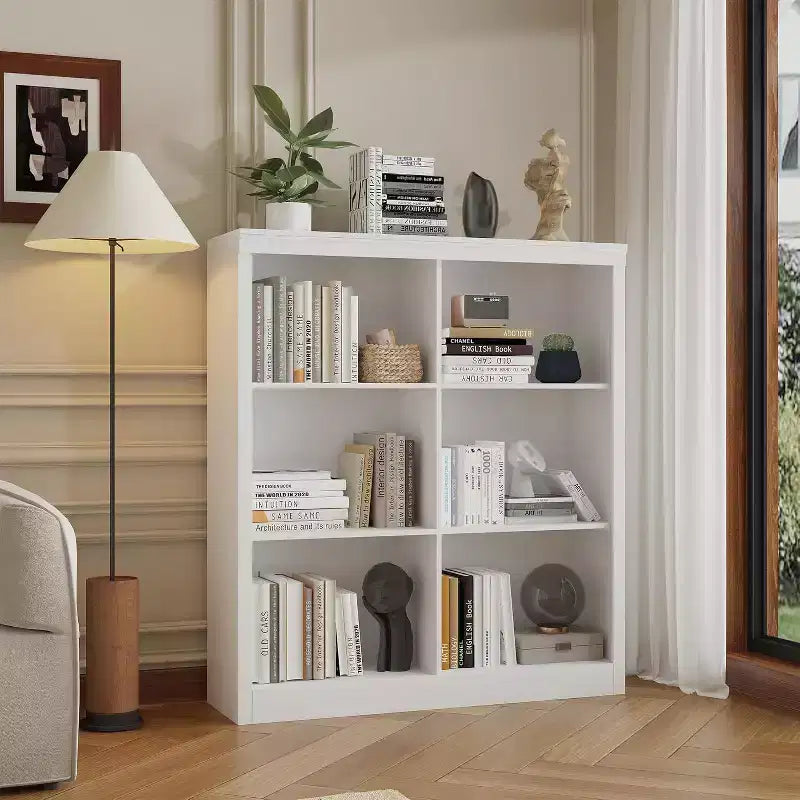 Étagère de rangement à 6 cubes, bibliothèque de 135 cm de haut, étagère de rangement autoportante moderne pour salon, chambre, bureau à domicile