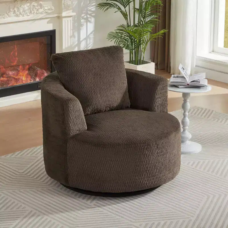 Fauteuil pivotant moderne à 360° - Fauteuil crapaud avec assise confortable, petit fauteuil de salon, bureau, appartement