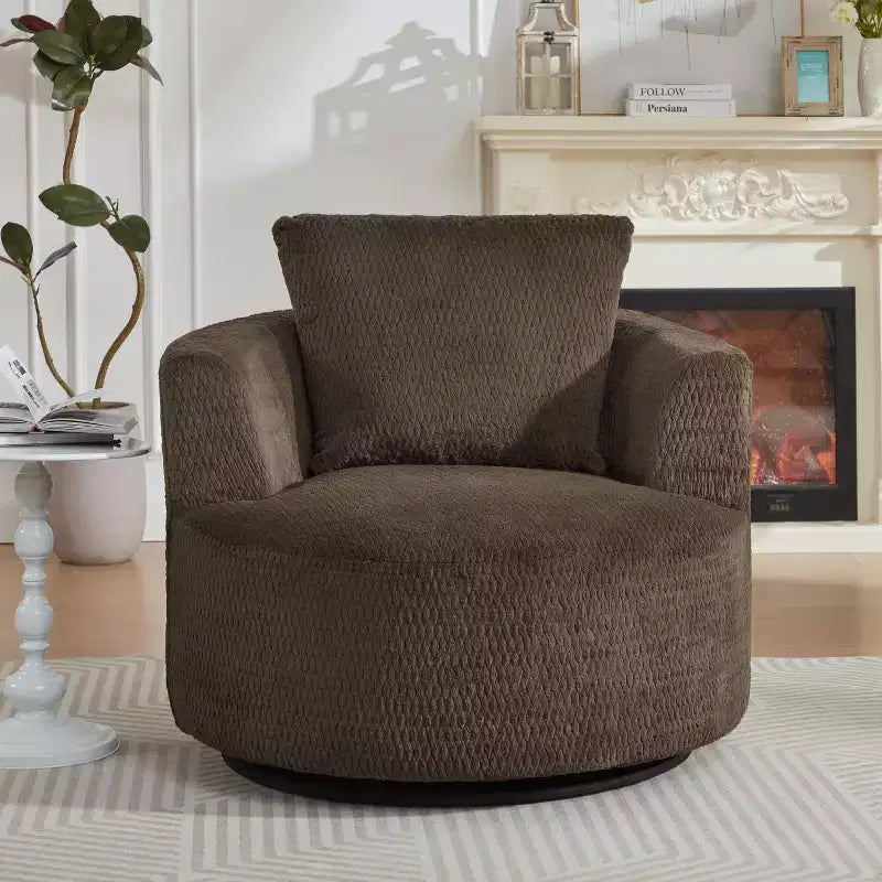 Fauteuil pivotant moderne à 360° - Fauteuil crapaud avec assise confortable, petit fauteuil de salon, bureau, appartement
