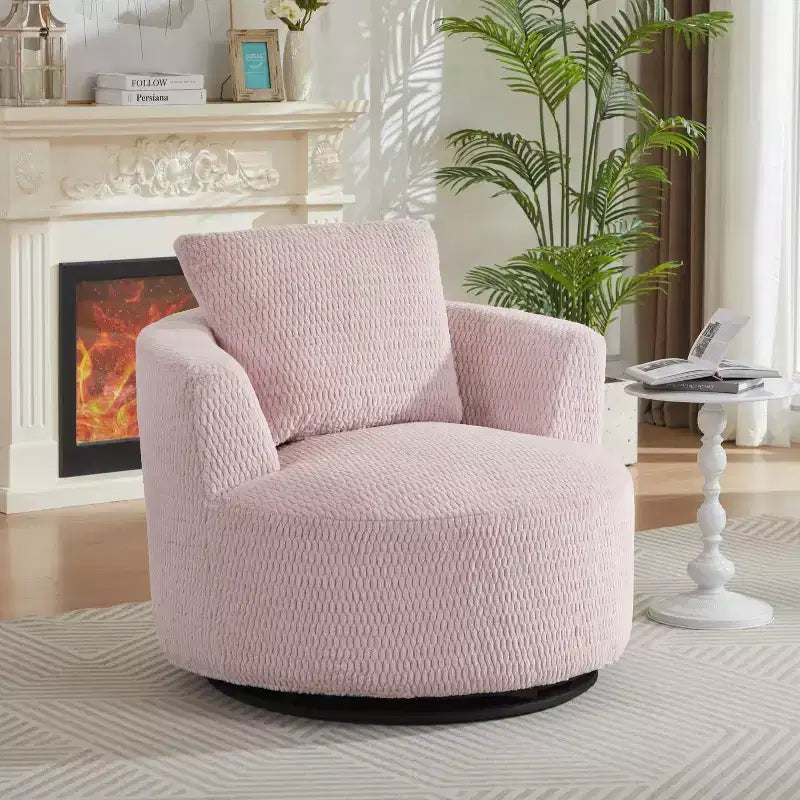 Fauteuil pivotant moderne à 360° - Fauteuil crapaud avec assise confortable, petit fauteuil de salon, bureau, appartement