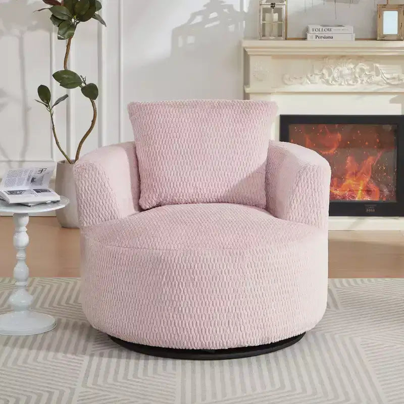 Fauteuil pivotant moderne à 360° - Fauteuil crapaud avec assise confortable, petit fauteuil de salon, bureau, appartement