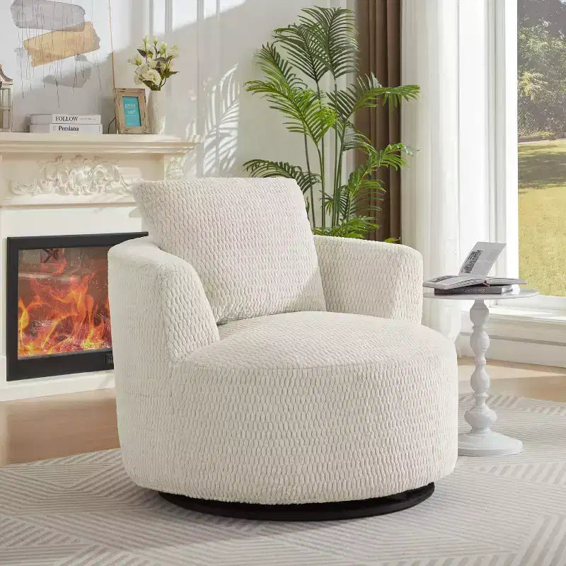 Fauteuil pivotant moderne à 360° - Fauteuil crapaud avec assise confortable, petit fauteuil de salon, bureau, appartement