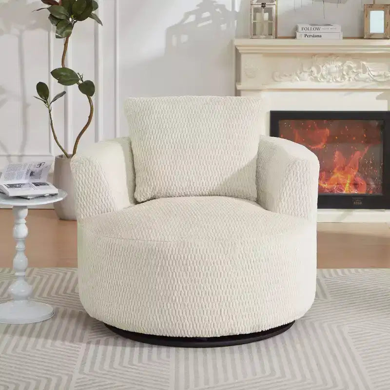 Fauteuil pivotant moderne à 360° - Fauteuil crapaud avec assise confortable, petit fauteuil de salon, bureau, appartement
