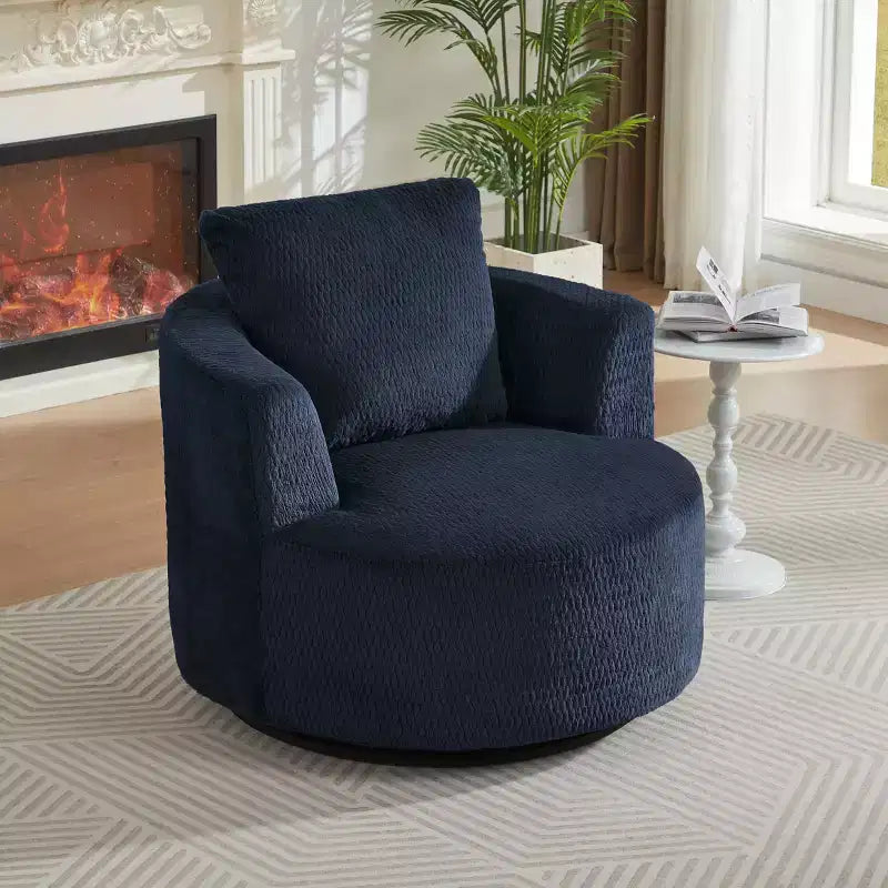 Fauteuil pivotant moderne à 360° - Fauteuil crapaud avec assise confortable, petit fauteuil de salon, bureau, appartement