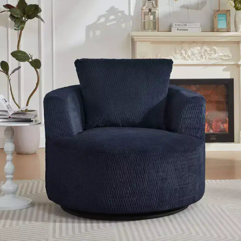 Fauteuil pivotant moderne à 360° - Fauteuil crapaud avec assise confortable, petit fauteuil de salon, bureau, appartement