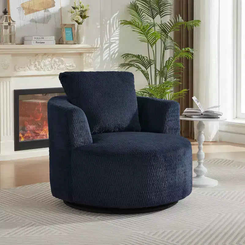 Fauteuil pivotant moderne à 360° - Fauteuil crapaud avec assise confortable, petit fauteuil de salon, bureau, appartement