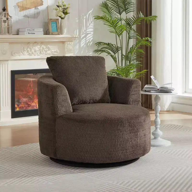 Fauteuil pivotant moderne à 360° - Fauteuil crapaud avec assise confortable, petit fauteuil de salon, bureau, appartement