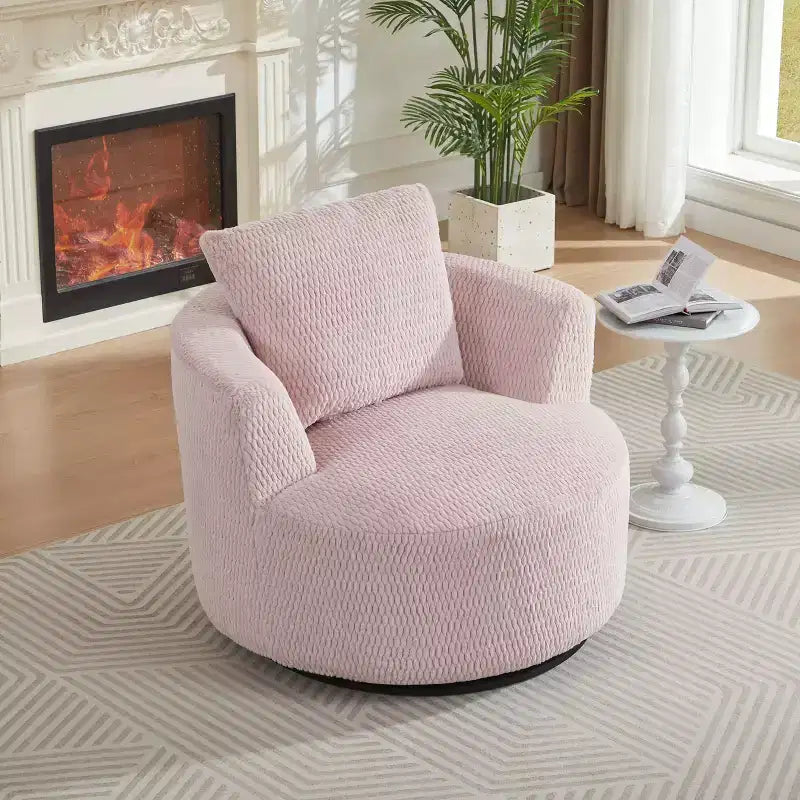 Fauteuil pivotant moderne à 360° - Fauteuil crapaud avec assise confortable, petit fauteuil de salon, bureau, appartement