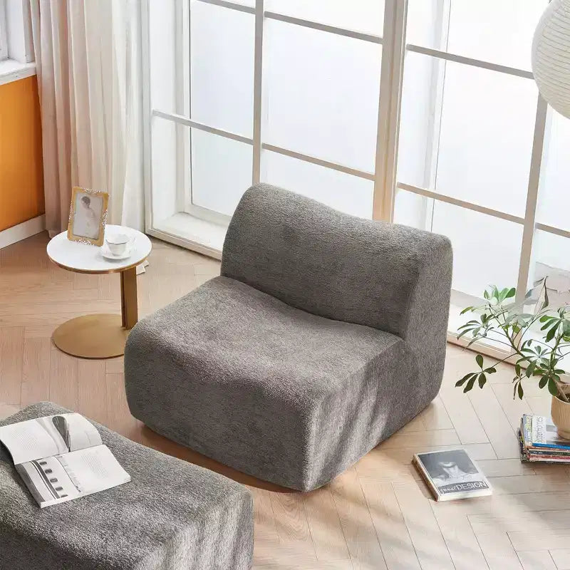 Canapé lounge moderne en mousse compressible avec repose-pieds, fauteuil d'appoint confortable pour chambre, salon, bureau