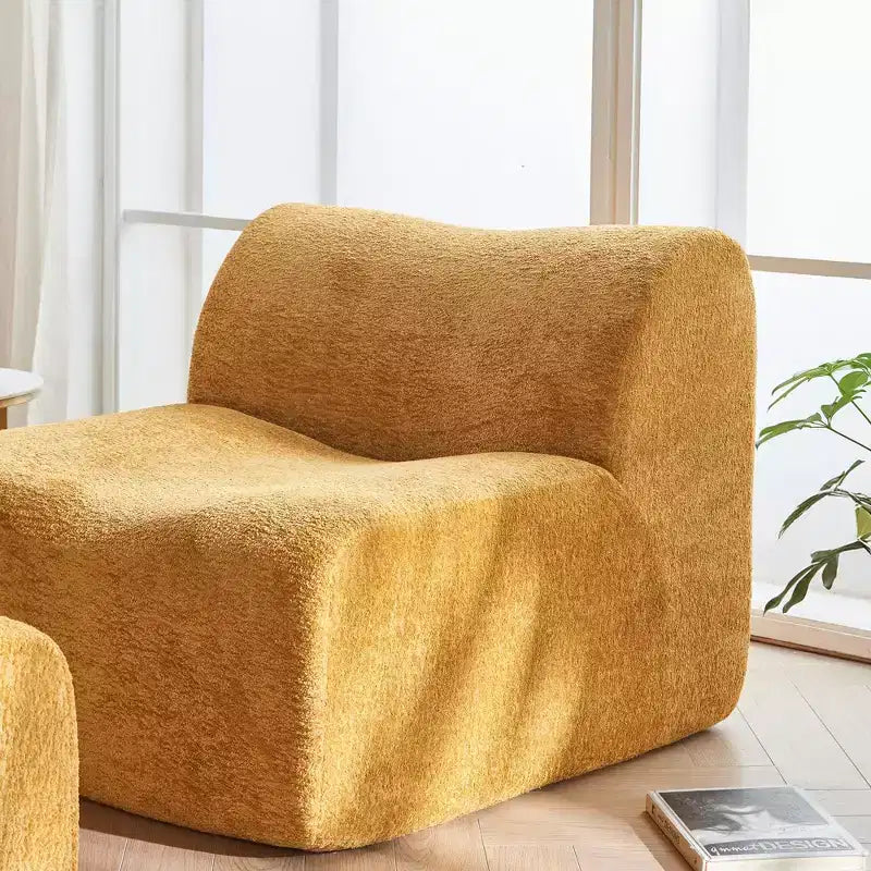 Canapé lounge moderne en mousse compressible avec repose-pieds, fauteuil d'appoint confortable pour chambre, salon, bureau