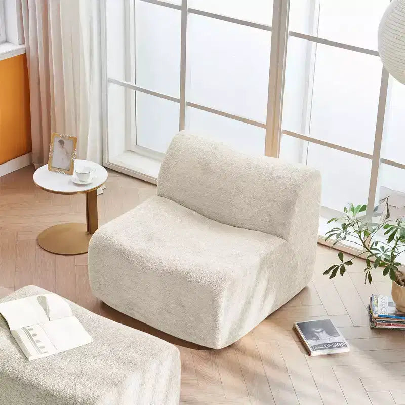 Canapé lounge moderne en mousse compressible avec repose-pieds, fauteuil d'appoint confortable pour chambre, salon, bureau