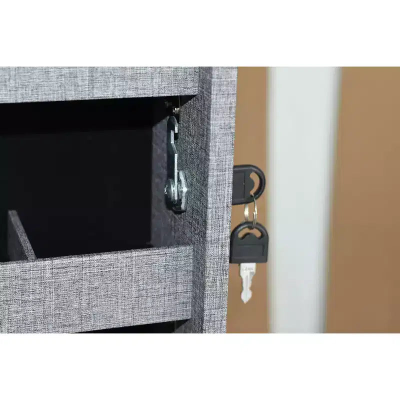 Miroir pleine longueur Moedern avec rangement pour bijoux, Miroir mural avec serrure de sécurité, Miroir de porte pour salon, dressing