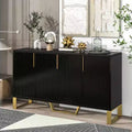 Zevemomo Buffet Sideboard Storage Cabinet Coffee Bar Console Table with Adjustable Shelf, 4 Doors, Black