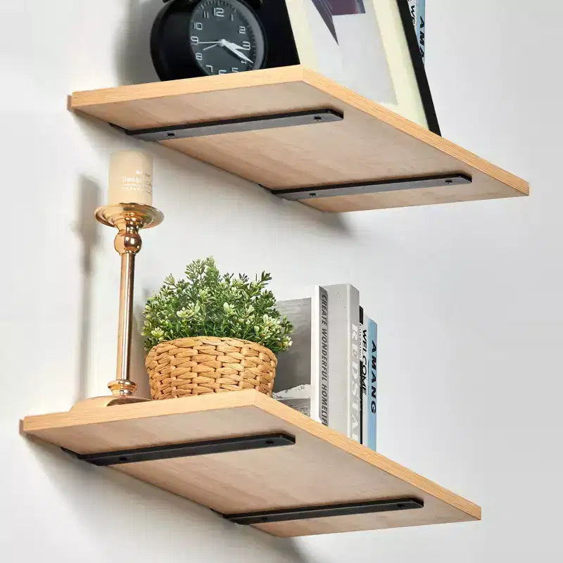 Supports d'étagère flottante robustes, noir mat, 8"x4", lot de 6