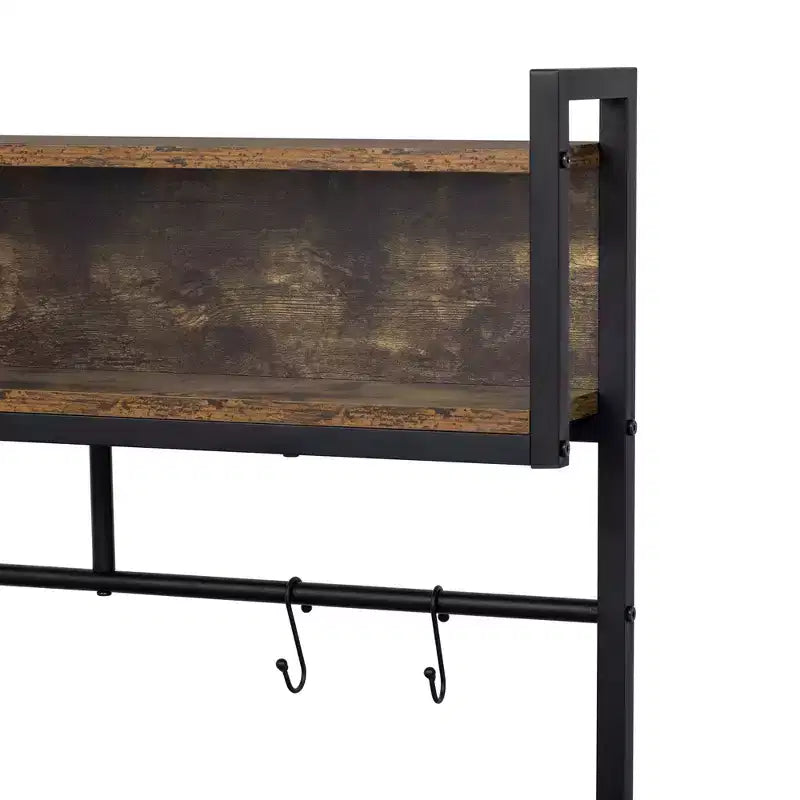 Meuble de rangement de cuisine 2 en 1 avec niche pour chien, marron rustique