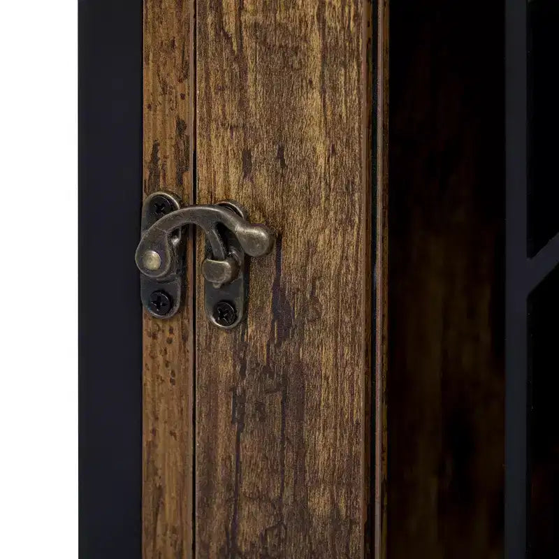 Meuble de rangement de cuisine 2 en 1 avec niche pour chien, marron rustique