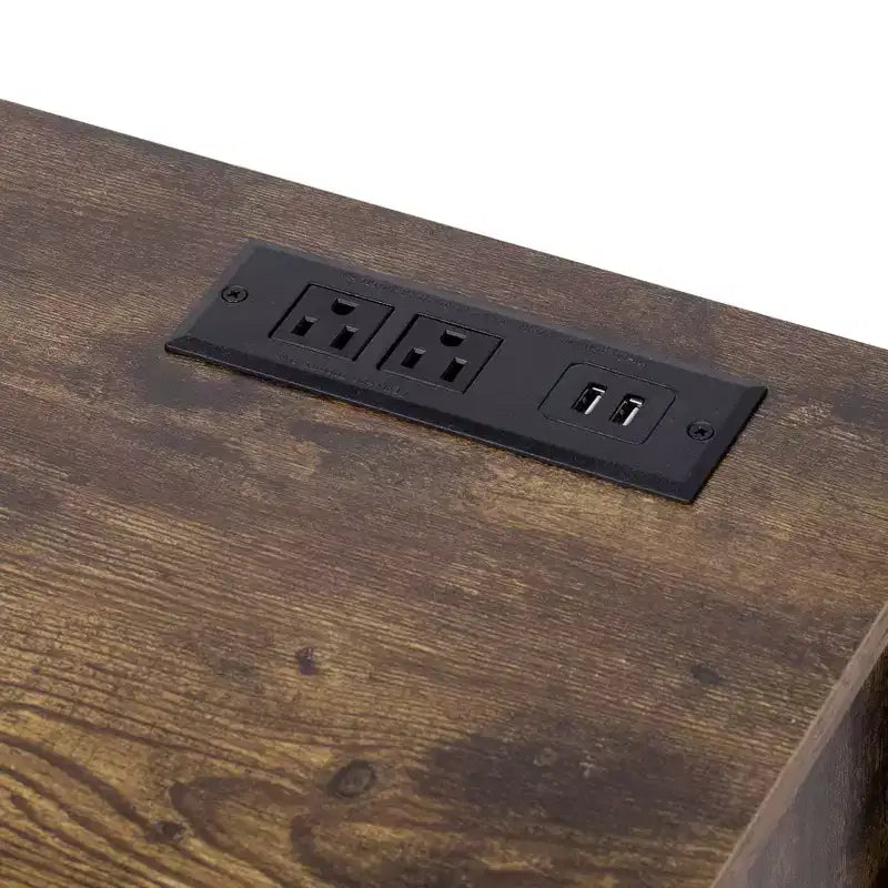 Meuble de rangement de cuisine 2 en 1 avec niche pour chien, marron rustique