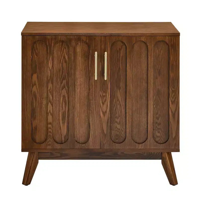 Meuble de rangement en bois Mid-Century avec portes doubles, brun