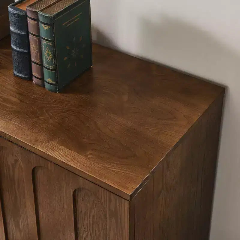 Meuble de rangement en bois Mid-Century avec portes doubles, brun