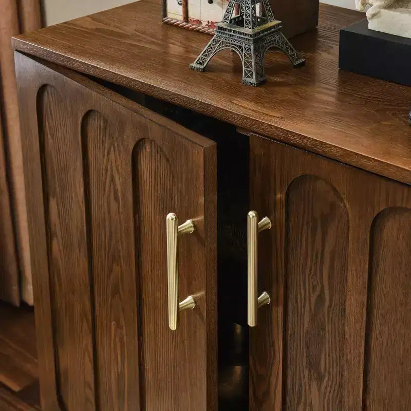 Meuble de rangement en bois Mid-Century avec portes doubles, brun