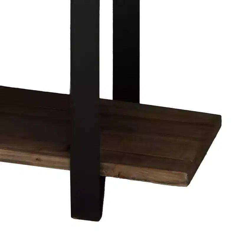 Banc d'entrée en bois massif avec étagère de rangement, naturel rustique