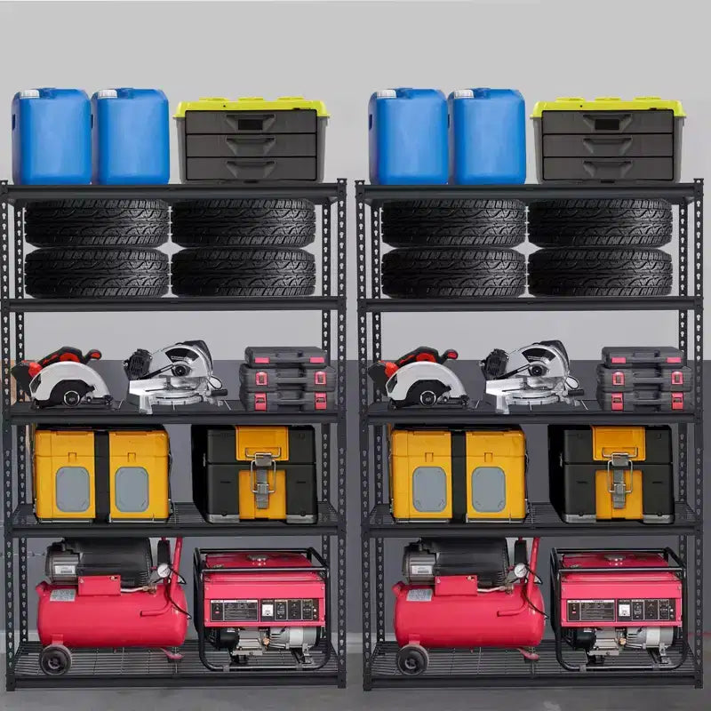 Étagères de garage robustes, étagères de rangement réglables à 5 niveaux, étagère métallique industrielle