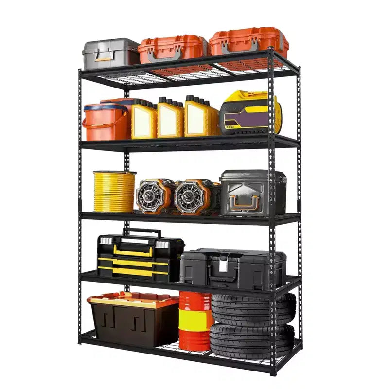 Étagères de garage robustes, étagères de rangement réglables à 5 niveaux, étagère métallique industrielle
