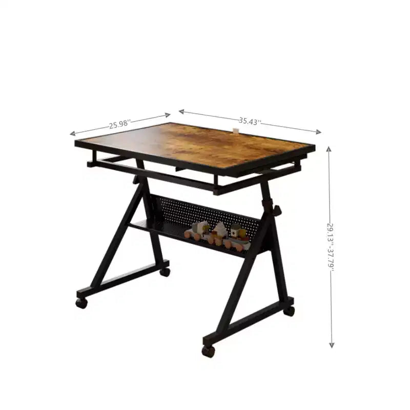 Table de puzzle en métal et bois modernes avec 4 tiroirs de rangement
